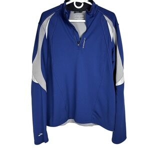 Brooks Quarter Zip Pullover Mens Small Blue Equilibrium Technology Running Top